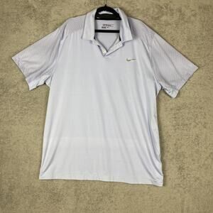 Nike Golf Polo Shirt Mens XL Light Blue Dri-FIT Tour Performance Athletic Swoosh